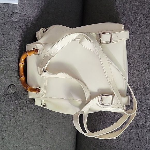 Gucci Bamboo white leather backpack - Picture 11 of 11